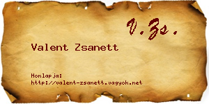 Valent Zsanett névjegykártya