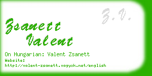 zsanett valent business card